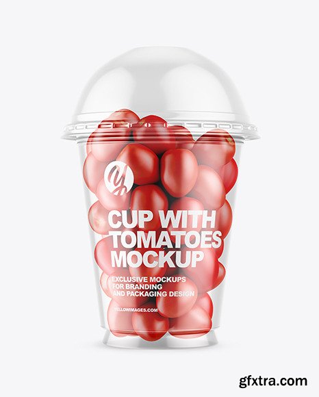 Plastic Cup with Tomatoes Mockup 46327