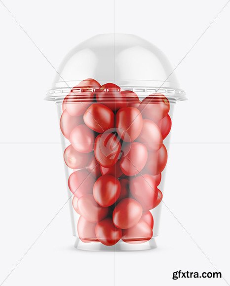 Plastic Cup with Tomatoes Mockup 46327