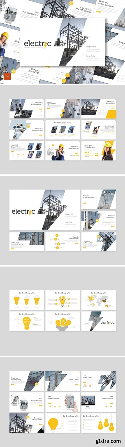 Electric Powerpoint, Keynote and Google Slides Templates