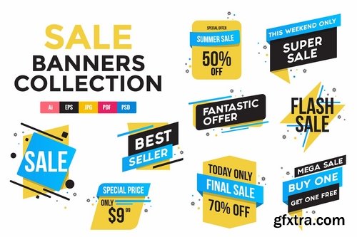 Collection of Sale Discount Styled Banners Pack