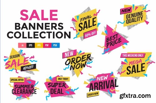 Collection of Sale Discount Styled Banners Pack