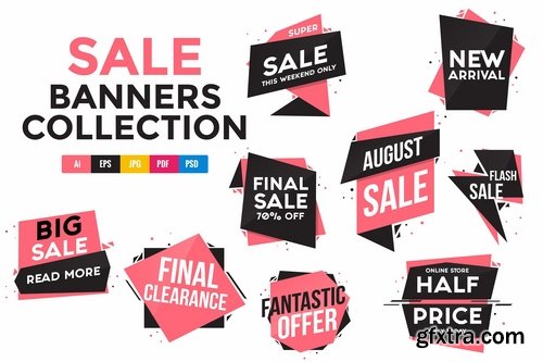 Collection of Sale Discount Styled Banners Pack