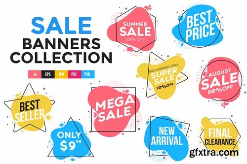 Collection of Sale Discount Styled Banners Pack