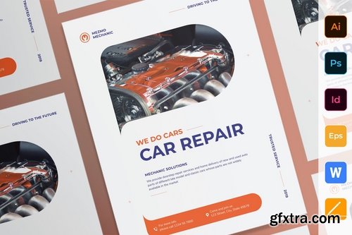 Car Repair Poster Flyer Business Card Brochure Bifold Trifold