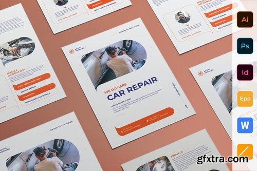 Car Repair Poster Flyer Business Card Brochure Bifold Trifold