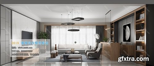 Modern Style Livingroom Interior Scene 01 (2019)