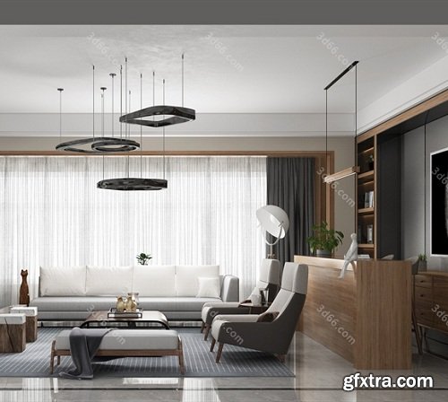 Modern Style Livingroom Interior Scene 01 (2019)