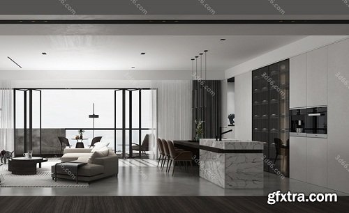 Modern Style Livingroom Interior Scene 02 (2019)