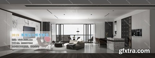 Modern Style Livingroom Interior Scene 02 (2019)