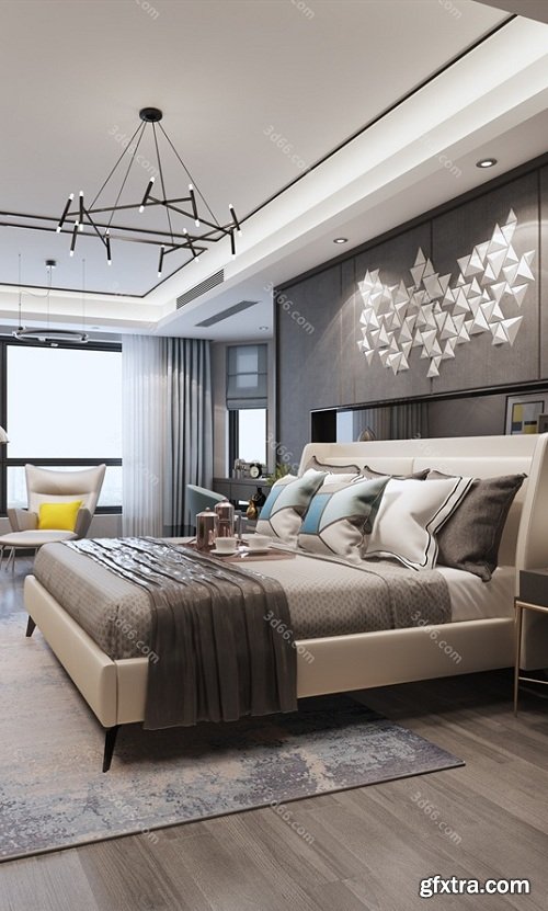 Modern Style Bedroom Interior Scene 04 (2019)