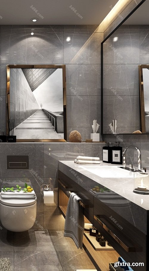 Modern Style Bathroom Interior Scene 05 (2019)