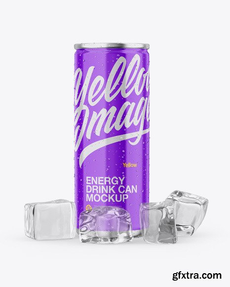 Metallic Can W/ Glossy Finish Mockup 46312