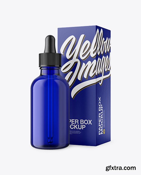 50ml Blue Glass Dropper Bottle W/ Box