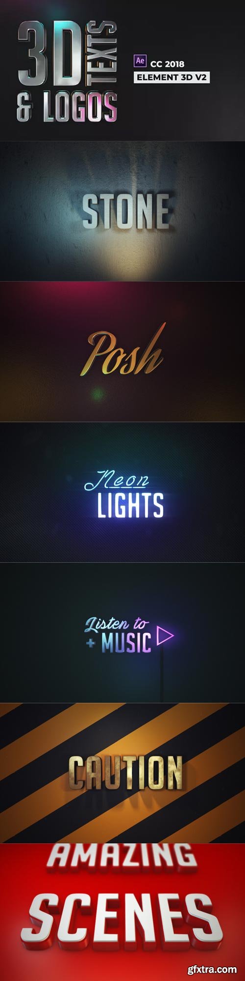 Videohive - Stylish 3D Texts and Logos - 24123156