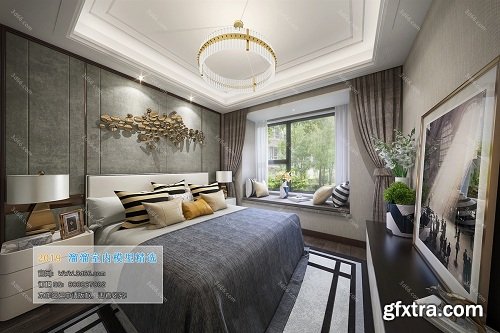 Modern Style Bedroom Interior Scene 05 (2019)