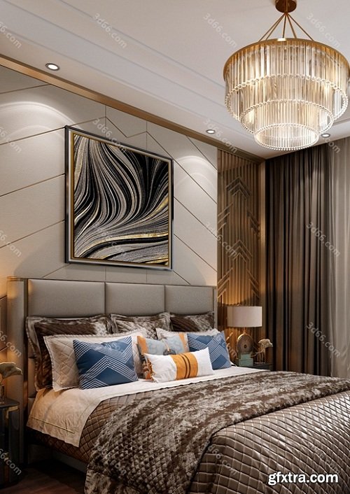 Modern Style Bedroom Interior Scene 07 (2019)