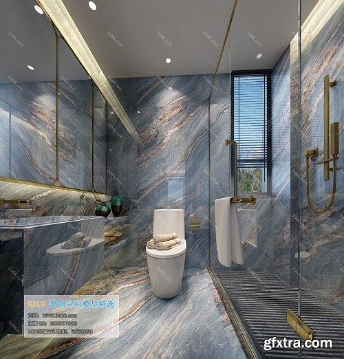 Modern Style Bathroom Interior Scene 07 (2019)