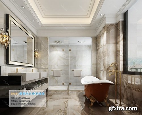 Modern Style Bathroom Interior Scene 08 (2019)