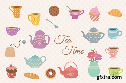 Tea Time Hand Drawn