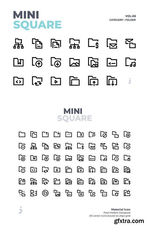 Mini square - 60 Folder Vector Icons