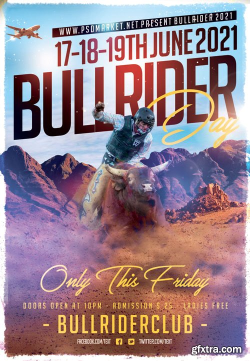 Bull rider - Premium flyer psd template