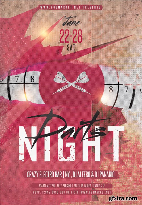 Darts night - Premium flyer psd template