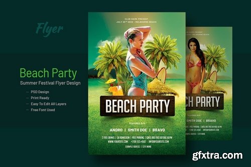 Summer Beach Party Flyer Template V-17