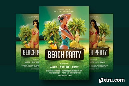 Summer Beach Party Flyer Template V-17