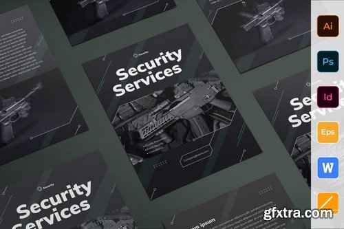 Security Services Poster Flyer Business Card Brochure Bifold Trifold