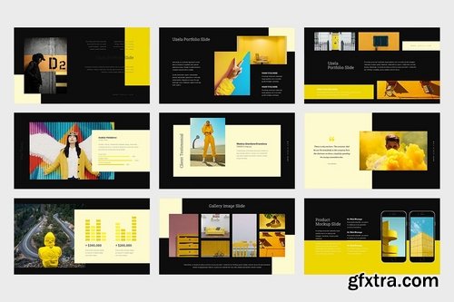 Uzela Yellow Gradient Color Tone Keynote