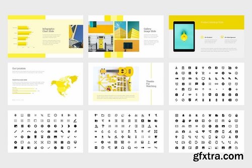 Uzela Yellow Gradient Color Tone Keynote