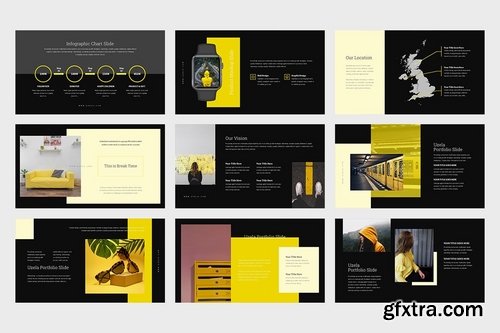 Uzela Yellow Gradient Color Tone Keynote