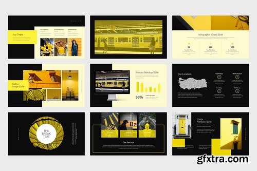 Uzela Yellow Gradient Color Tone Keynote