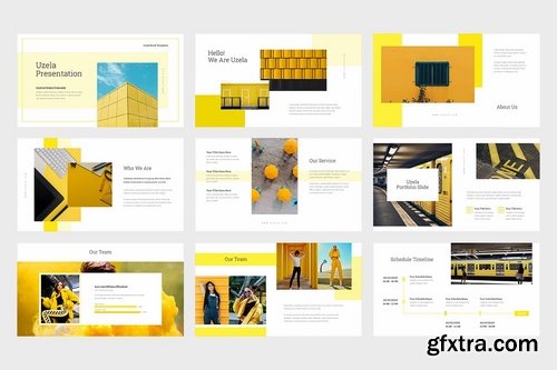 Uzela Yellow Gradient Color Tone Keynote