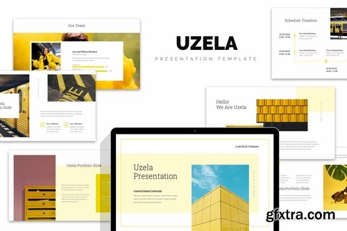 Uzela Yellow Gradient Color Tone Keynote