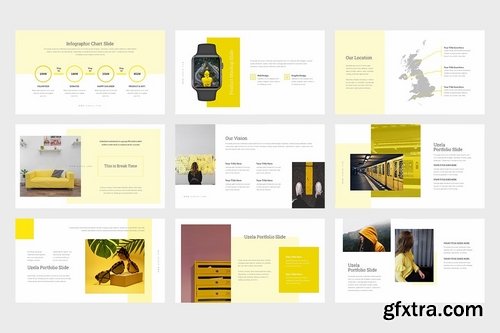 Uzela Yellow Gradient Color Tone Keynote