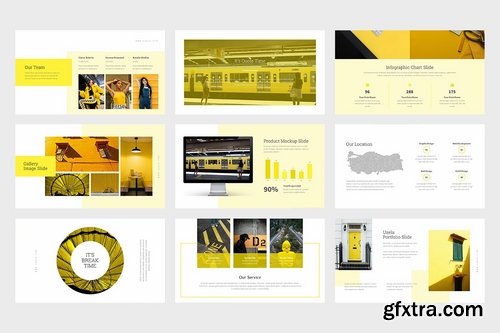 Uzela Yellow Gradient Color Tone Keynote