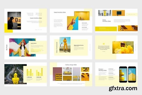 Uzela Yellow Gradient Color Tone Keynote