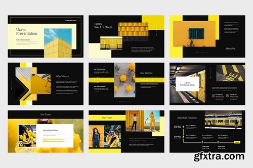 Uzela Yellow Gradient Color Tone Keynote