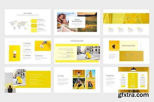 Uzela Yellow Gradient Color Tone Keynote