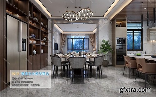 Dining Room & Kitchen Interior Scene 02 (2019)