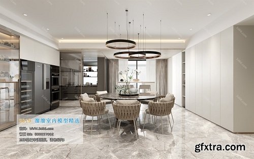 Dining Room & Kitchen Interior Scene 05 (2019)