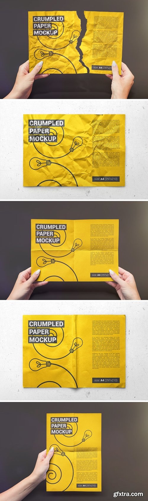 Crumpled A4 Paper / Poster / Flyer Mockup