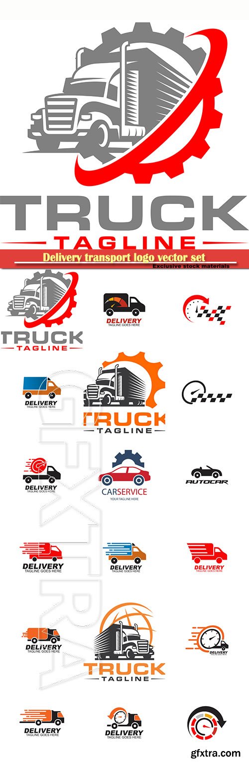 Delivery transport logo vector set