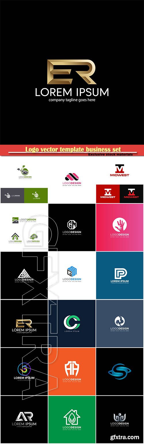 Logo vector template business set # 14