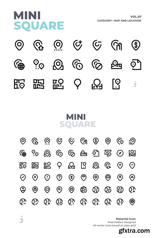 Mini square - 60 Map and Location Icons