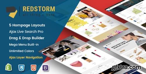 ThemeForest - RedStorm v1.0.1 - Creative Drag & Drop Sectioned Responsive Shopify Theme (Update: 9 July 19) - 21333471