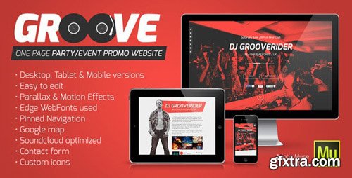 ThemeForest - Groove v1.1 - OnePage Party / Event Promo Muse Template - 7215135