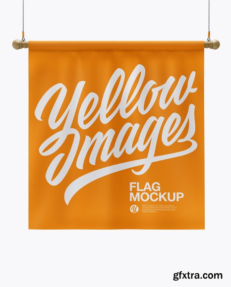 Square Flag Mockup - Front View 18651