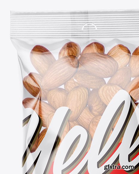 Clear Plastic Pack w/ Almonds Mockup 44084